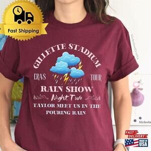 Gillette Rain Show Night 2 Eras Foxborough Two Shirt Unisex